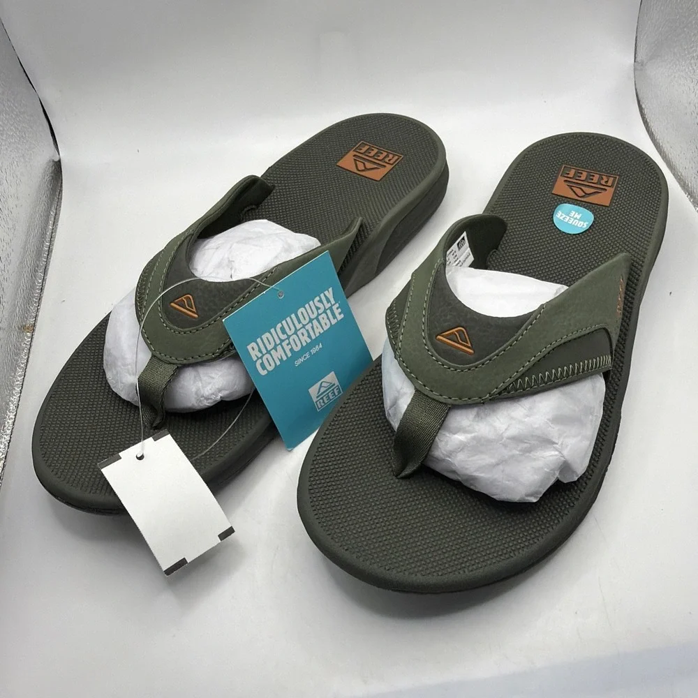 Reef Mens Cushion Fanning Flip Flops Water Friendly Comfort Beach Sandal Size12